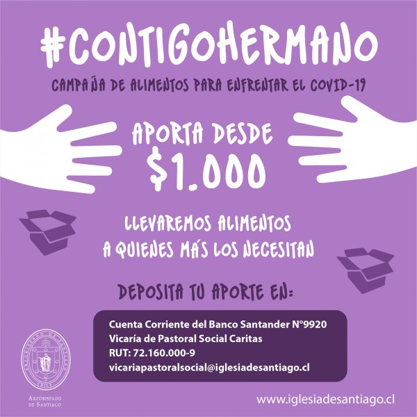 Chile: “Contigo Hermano”, una campaña de alimentos para enfrentarse a la COVID-19.
